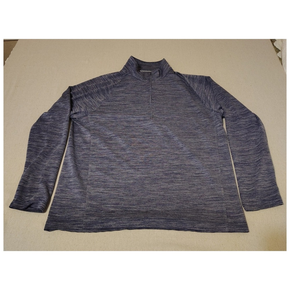 Tommy Bahama Mens Heathered Blue Pullover Quarter Zip Long Sleeve Shirt M ZZ